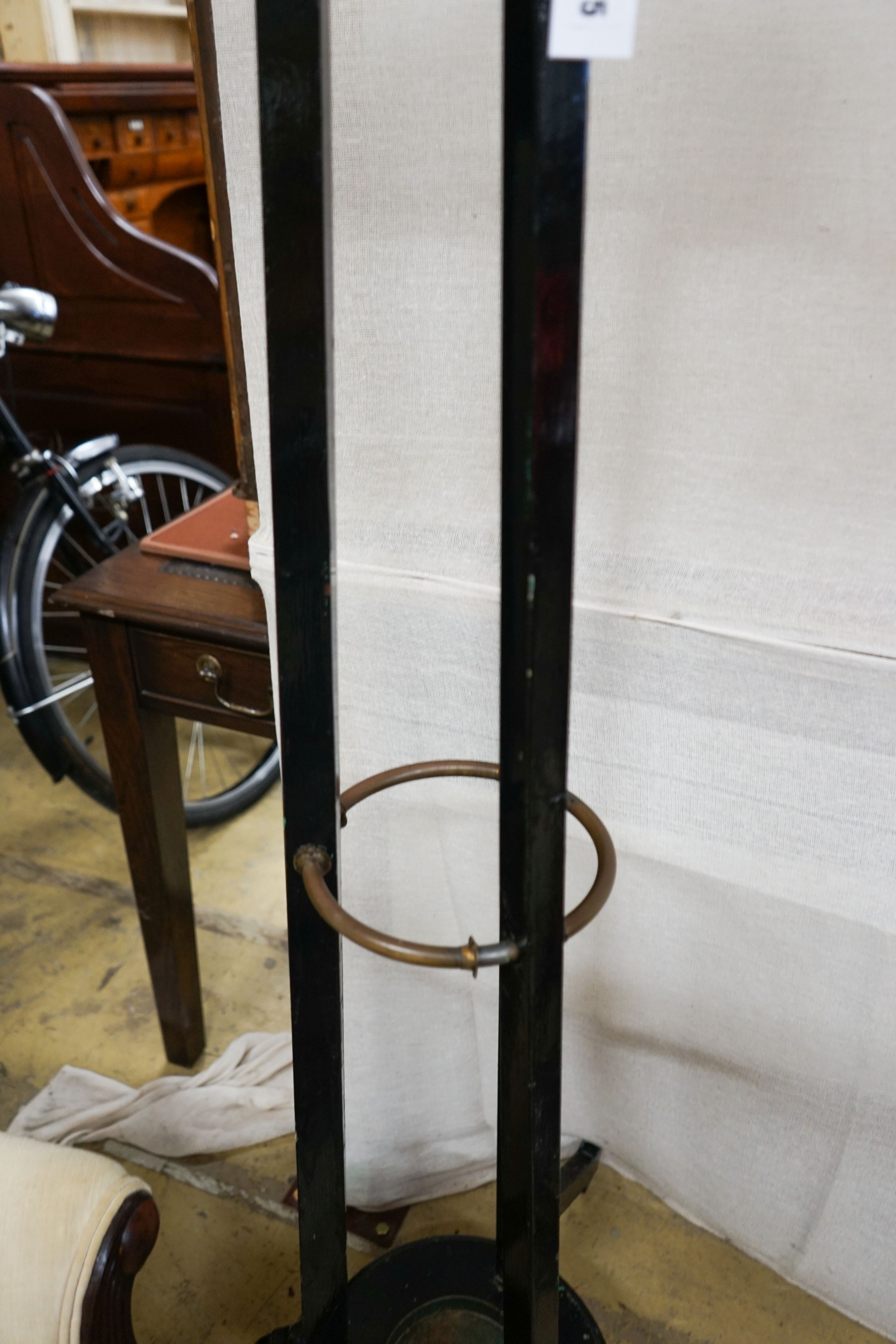 A late Victorian Aesthetic Movement hallstand (later painted), height 200cm
